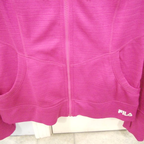 FILA Sport Women's Small Hot Pink Full Zip Hooded Jacket Yoga Track Sweat Suit - Picture 8 of 8